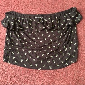 American Eagle soft floral ruffle tube top XL
